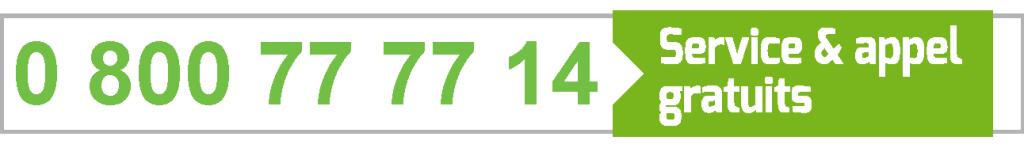 numéro téléphone 0 800 77 77 14 . Service et appel gratuit