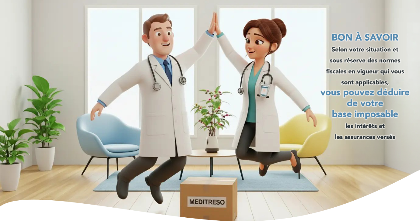 2 médecins sautent en se tapant dans les mains